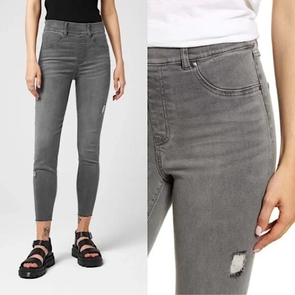 SPANX DISTRESSED DENIM LEGGINGS size XS - Picture 1 of 7